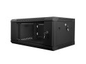 Szafa instalacyjna wisząca 19 cali 4U 600X450mm czarna (drzwi szklane) Lanberg