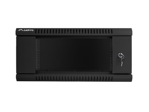 Szafa instalacyjna wisząca 19 cali 4U 600X450mm czarna (drzwi szklane) Lanberg Szafa instalacyjna wisząca 19 cali 4U 600X450mm czarna (drzwi szklane) Lanberg