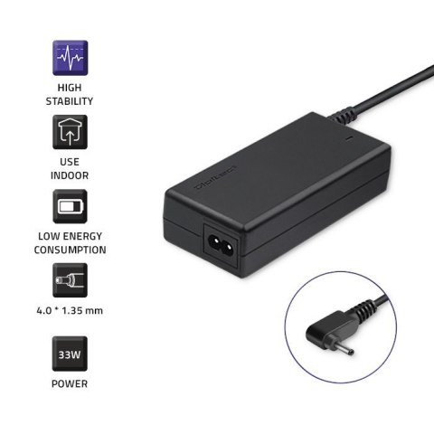 Zasilacz do Asus 33W | 19V | 1.75A | 4.0*1.35 | +kabel zasilający Qoltec