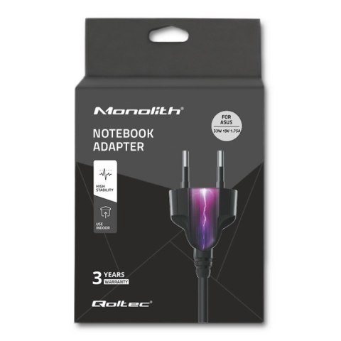 Zasilacz do Asus 33W | 19V | 1.75A | 4.0*1.35 | +kabel zasilający Qoltec