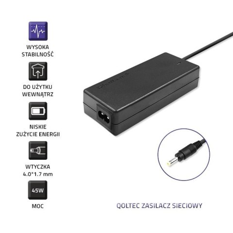 Zasilacz do Lenovo 45W | 20V | 2.25A | 4.0*1.7 | +kabel zasilający Qoltec Zasilacz do Lenovo 45W | 20V | 2.25A | 4.0*1.7 | +kabel zasilający Qoltec