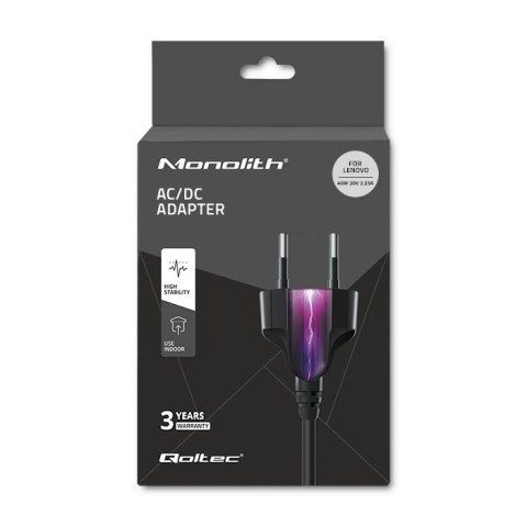 Zasilacz do Lenovo 45W | 20V | 2.25A | 4.0*1.7 | +kabel zasilający Qoltec Zasilacz do Lenovo 45W | 20V | 2.25A | 4.0*1.7 | +kabel zasilający Qoltec