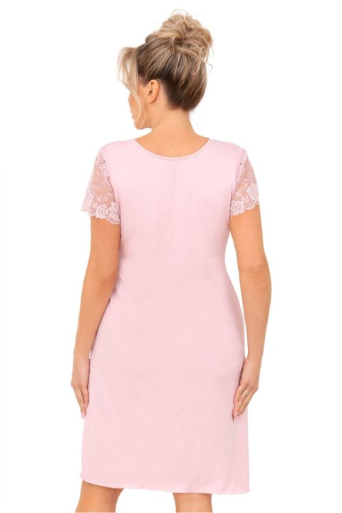 Koszulka nocna Koszula Nocna Model Livia Plus Size Powder Pink - Donna Koszulka nocna Koszula Nocna Model Livia Plus Size Powder Pink - Donna