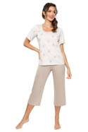 Piżama Damska Model Sandi 3/4 Beige - Donna