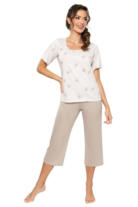 Piżama Damska Model Sandi 3/4 Beige - Donna Piżama Damska Model Sandi 3/4 Beige - Donna