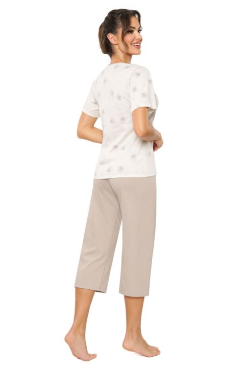 Piżama Damska Model Sandi 3/4 Beige - Donna Piżama Damska Model Sandi 3/4 Beige - Donna
