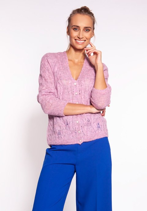 Sweter Damski Model SWE267 Pink - MKM Sweter Damski Model SWE267 Pink - MKM