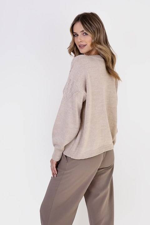 Sweter Damski Model SWE322 Beige - MKM Sweter Damski Model SWE322 Beige - MKM