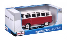 Model metalowy Volkswagen Samba biało-czerwiny Maisto