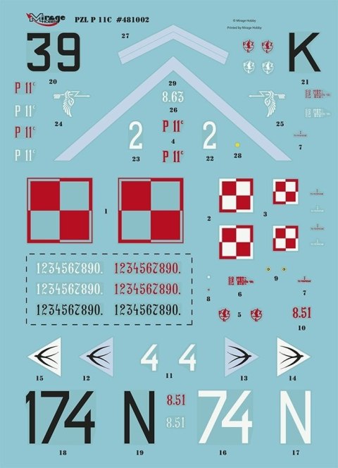 Model plastikowy PZL P-11c Wersja z bombami Mirage Model plastikowy PZL P-11c Wersja z bombami Mirage