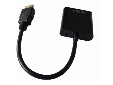 Adapter HDMI-A(M)->VGA (F)+Audio na kablu Gembird