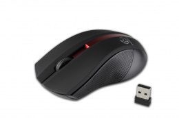 Bezprzewodowa mysz optyczna, GALAXY Black/red, powierzchnia gumowana Rebeltec