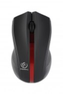 Bezprzewodowa mysz optyczna, GALAXY Black/red, powierzchnia gumowana Rebeltec