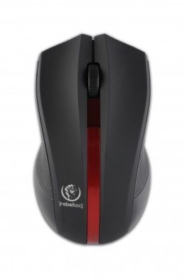 Bezprzewodowa mysz optyczna, GALAXY Black/red, powierzchnia gumowana Rebeltec
