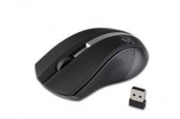 Bezprzewodowa mysz optyczna, GALAXY Black/silver, powierzchnia gumowana Rebeltec