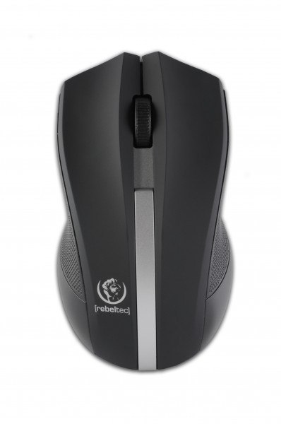 Bezprzewodowa mysz optyczna, GALAXY Black/silver, powierzchnia gumowana Rebeltec Bezprzewodowa mysz optyczna, GALAXY Black/silver, powierzchnia gumowana Rebeltec