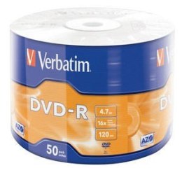 DVD-R 16x 4.7GB 50P SP Matt Silver Wrap 43788 Verbatim