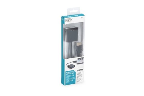 Konwerter/adapter audio-video HDMI do VGA, 1080p FHD, z audio 3.5mm MiniJack Digitus