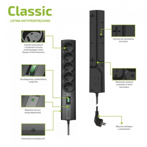 Listwa antyprzepięciowa Classic 1.5m T/LZ09-CLA015/0000 EVER