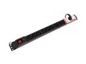 Listwa przeciwprzepięciowa M12/16A Rack 19'' 2.5m czarna (12 gniazd) do montażu pionowego Armac