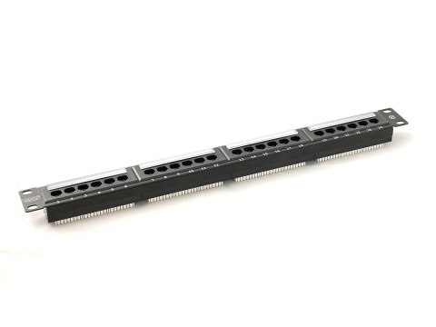 Patch panel 19" 24 porty, kat.5e, U/UTP, 1U, czarny (kompletny) Digitus