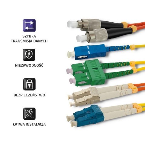 Patchcord światłowodowy LC/UPC-LC/UPC | MM | 50/125 | OM3 | 1m Qoltec Patchcord światłowodowy LC/UPC-LC/UPC | MM | 50/125 | OM3 | 1m Qoltec