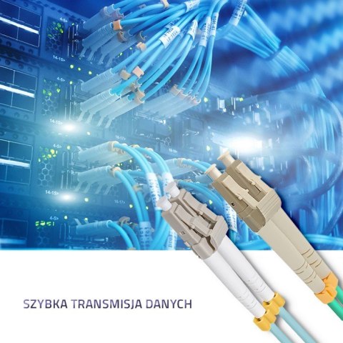 Patchcord światłowodowy LC/UPC-LC/UPC | MM | 50/125 | OM3 | 1m Qoltec Patchcord światłowodowy LC/UPC-LC/UPC | MM | 50/125 | OM3 | 1m Qoltec