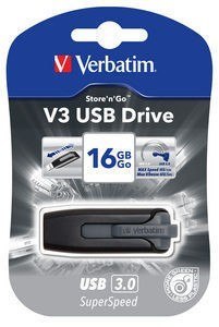 Pendrive V3 USB 3.0 Drive 16GB Czarny Verbatim