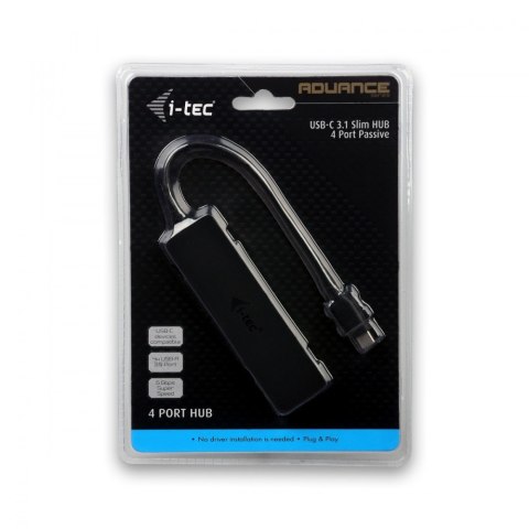 USB-C Slim pasywny HUB 4x USB 3.0 do podłączenia USB-A/USB-C I-tec USB-C Slim pasywny HUB 4x USB 3.0 do podłączenia USB-A/USB-C I-tec