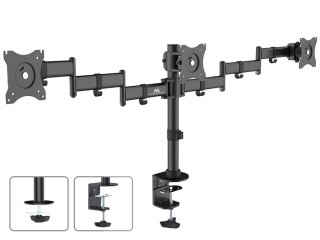 Uchwyt biurkowy na 3 monitory LCD podwójne ramiona MC-691 13"-27" 8kg Maclean