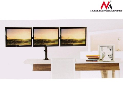 Uchwyt biurkowy na 3 monitory LCD podwójne ramiona MC-691 13"-27" 8kg Maclean
