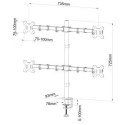 Uchwyt do 4 monitorów LED/LCD 13-27" L-04N ART