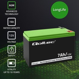 Akumulator żelowy | 12V | 7Ah | max.72A | AGM Qoltec