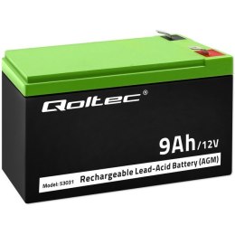 Akumulator żelowy | 12V | 9Ah | max.90A | AGM Qoltec