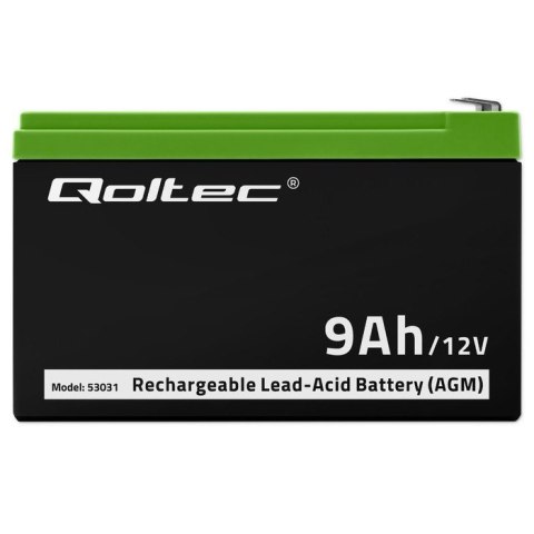 Akumulator żelowy | 12V | 9Ah | max.90A | AGM Qoltec Akumulator żelowy | 12V | 9Ah | max.90A | AGM Qoltec