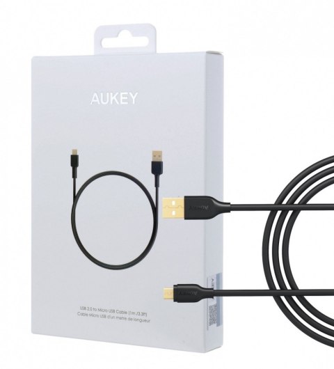 CB-MD1 kabel micro USB - USB-A 1m 480 Mbps Quick Charge czarny AUKEY
