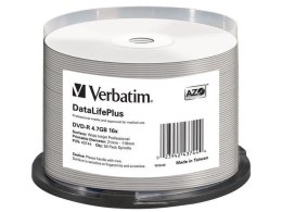 DVD-R 16x 4.7GB 50P CB Printable AZO DL+ NO ID Verbatim