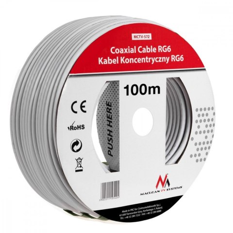 Kabel przewód koncentryczny satelitarny 1.0CCS RG6 100M MCTV-572 Maclean