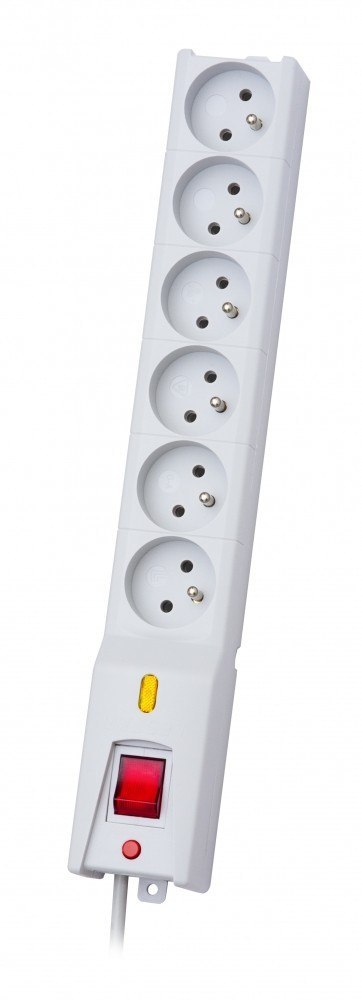 Listwa przeciwprzepięciowa LX 610, 1L, 5,0m, szara Lestar