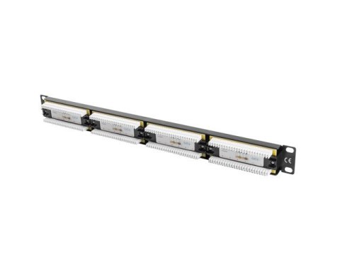 Patch Panel 24 Port 1U Kat.6 czarny Lanberg