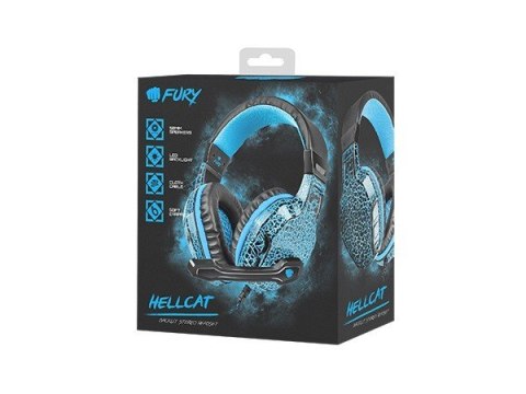 Słuchawki dla graczy Hellcat podświetlenie LED Fury Słuchawki dla graczy Hellcat podświetlenie LED Fury