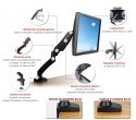 Uchwyt biurkowy na sprężynie gazowej do 1 monitora LCD/LED 13-27" L-11GD ART