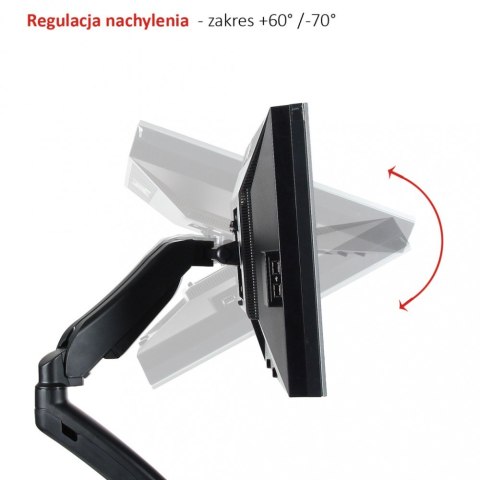 Uchwyt biurkowy na sprężynie gazowej do 1 monitora LCD/LED 13-27" L-11GD ART Uchwyt biurkowy na sprężynie gazowej do 1 monitora LCD/LED 13-27" L-11GD ART