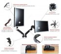 Uchwyt biurkowy na sprężynie gazowej do 2 monitorów LED/LCD 13-27 cali L-13GD ART