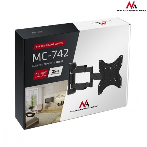 Uchwyt do telewizora lub monitora 13-55 cali MC-742 25kg czarny Maclean