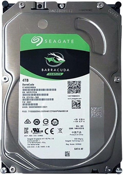 Dysk twardy Barracuda 4TB 3.5 cala 256MB ST4000DM004 Seagate Dysk twardy Barracuda 4TB 3.5 cala 256MB ST4000DM004 Seagate