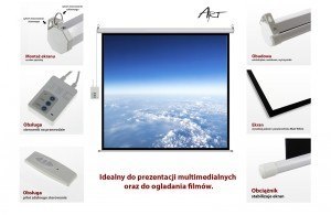 Ekran elektryczny 4:3 120" 244x183cm z pilotem FS-120 4:3 ART