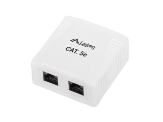 Gniazdo natynkowe 2x RJ45 Kat.5E białe Lanberg