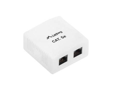 Gniazdo natynkowe 2x RJ45 Kat.5E białe Lanberg