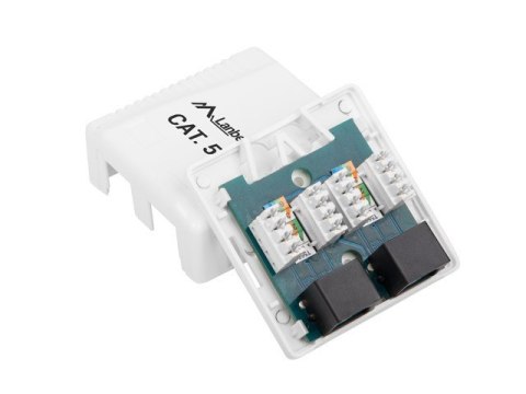 Gniazdo natynkowe 2x RJ45 Kat.5E białe Lanberg